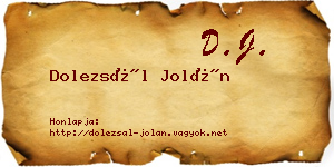 Dolezsál Jolán névjegykártya